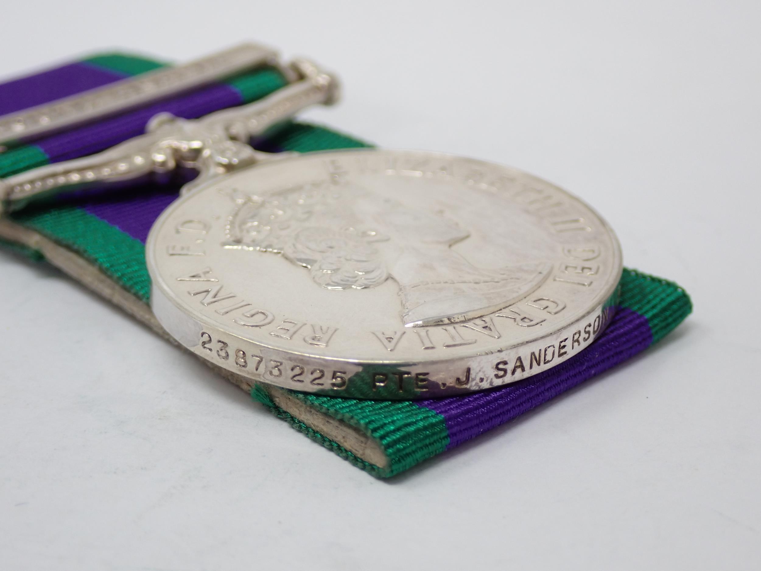 Campaign Service Medal with South Arabia Bar to 23873225 Private J. Sanderson, 'B' Company - Image 3 of 4