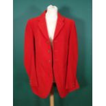 A Quorn Hunt scarlet Coat with complete set of brass buttons, having belonged to Algernon Burnaby,