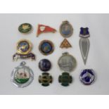 A collection of Badges including Teme Valley Hunt Supporters Club, two British Field Sports