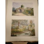A 19th Century Album, chiefly watercolours, Castles, Buildings, etc; (1)