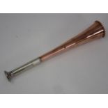An antique copper and nickel Otter Hunting Horn with narrow bell engraved 'HyKEAT, SUTTON SCOTNEY'