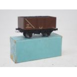 Hornby Dublo pre-war LMS High-sided Wagon, boxed in near mint condition, no fatigue to chassis or