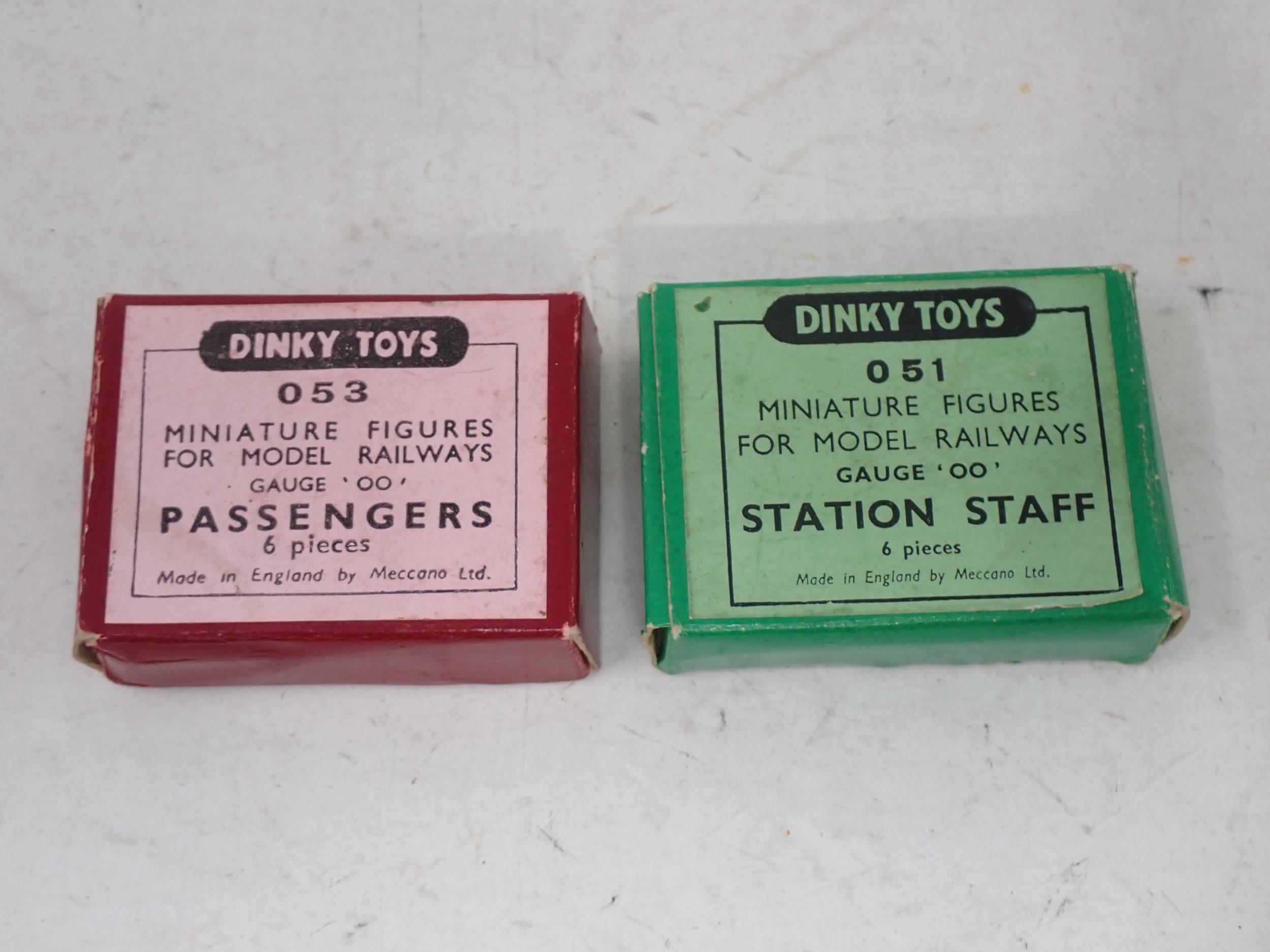 Dinky Toys for Hornby Dublo 051 Station Staff and 053 Passengers, mint, boxes in Ex plus condition