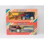 Britains 9584 Ford TW-20 with bale grab and Britains 9585 Fiat 880 DT with tank, boxed