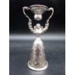 A Continental silver Wager Cup with scale and scroll engraving, import mark London 1902