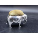 An Edward VII large silver Elephant Pin Cushion, Birmingham 1906, maker: A & L Ld, 2½in