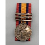 Queen's South Africa Medal with Orange Free State and Cape Colony clasps to 1949 Pte. R. Burns,