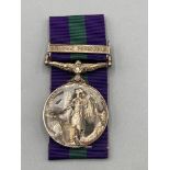 General Service Medal with Arabian Peninsula Clasp to 23673271 Fusilier R. Broadbent, Royal Highland