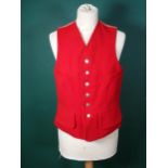 A Kendall and District Otter Hounds Waistcoat with complete set of engraved K.D.O.H. buttons