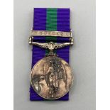 General Service Medal with Cyprus clasp to 23492249 Pte. J. Barrett, Argyll & Sutherland Highlanders