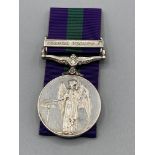 General Service Medal with Arabian Peninsula Clasp to 23546893 CFN R.H. Johnston REME