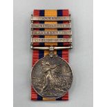 Queen's South Africa Medal with 'Tansvaal', 'Driefontein', 'Paardeberg' and 'Modder River' clasps to