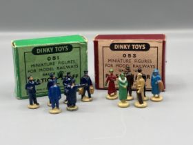 Dinky Toys 051 Station Staff and 053 Passengers, mint condition, boxes excellent