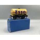 Hornby Dublo D1 buff 'Esso' Tanker in Ex-plus condition. Slight discolouration on the top of the