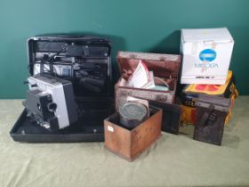 A Zeiss Ikon Movilux R Projector, a Panasonic VHS Movie Camera, a Projector and various cases, a