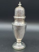 A George V silver Sugar Sifter of panelled form, Birmingham 1934