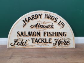 Hand painted contemporary Hardy Bros Salmon Fishing Tackle sign 2ft 11in W x 1ft 6in H