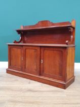 A mahogany table-top Chiffonier, the raised back with scrolled supports above a pair of cupboard