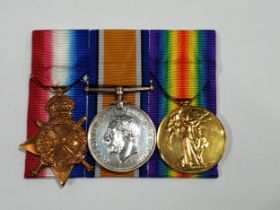 Three; 1914-15 Star, British War and Victory Medals to 1845 Corporal David Sturrock, 1/9th Battalion