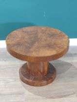 An Art deco circular walnut Coffee Table with circular base