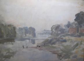 PHILIP WILSON STEER OM (1860-1942). A view on the River Severn at Bridgnorth, inscribed as title