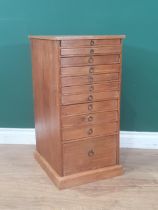 A Victorian pine Set of Oologist's Drawers (lacking dividers) 2ft 2in H x 12 1/2in W