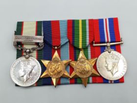 Four; India General Service Medal 'North West Frontier 1936-37' Clasp, 1939-45 Star, Pacific Star,