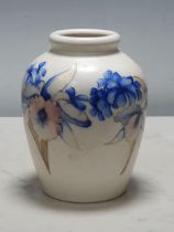 A William Moorcroft salt glazed Orchid Vase, signed underneath, 6in High.