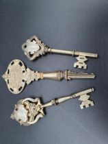 Three early 20th Century silver and gilt Keys with presentation inscription relating to South