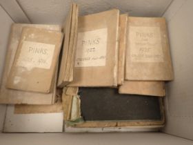 Box: Record books of 'Pinks' grown at Kinsham in early 1900's; (box)