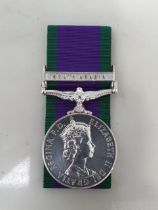 Campaign Service Medal with 'South Arabia' Clasp to 23974875 Trooper A.R. Manning, 10th Hussars