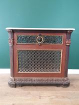 A Victorian cast iron Radiator Cover with floral , leafage and scroll decorative panels, central