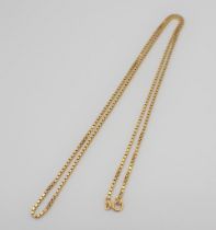 An 18ct gold box-link Chain, 68cms long, approx 21.90gms