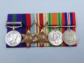 Five; General Service Medal 'Palestine' Bar, 1939-45 Star, Africa Star and War Medals to 2982260