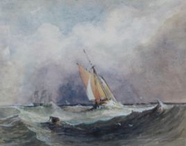 MANNER OF FRANCOIS LOUIS T. FRANCIA (1772-1839) Shipping in a squall, watercolour, 9 1/2 x 12 1/2 in