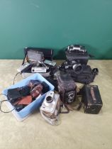 A collection of Cameras including three Minolta 16 subminiature Cameras, in case, a Halma flex