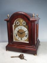 A Lenzkirch mahogany Bracket Clock, the movement chiming the hours and quarters with hammers on five