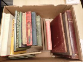 Box: Assorted Books including Reduced Ordnance Survey around Hereford, F.W. Weaver edit, The