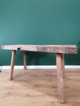 A primitive Butcher's Block with single piece oak top on squared supports 4ft 11in W x 2ft 7in H