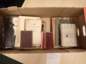 Box of Assorted Diaries and Notebooks, chiefly relating to the Arkwright family, 1865 Shoot Records