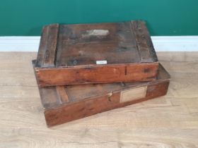 Two antique wooden Boot Boxes, one by Peal & Co.