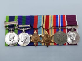 Six; India General Service Medal 'North West Frontier 1935' Clasp, General Service Medal 'Palestine'