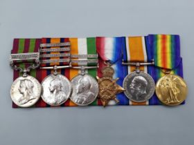 Six; India General Service Medal 'Punjab Frontier 1897-98' Clasp, Queen's South Africa 'Modder