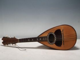 An Italian rosewood and satinwood eight string Mandolin, Vinaccia, Napoli 1889, interior with