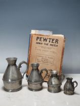 A set of four pewter graduated Haystack Measures stamped Austen & Son of Cork (also with a copy of