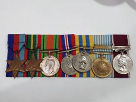 Seven; 1939-45 Star, Pacific Star, Defence and War Medals, Queen's Korea, UN Korea and Long