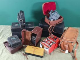 A Cronica-8 Cine Camera, a motocamebo Cine Camera, a Cosina 'Magic Sound' Video Camera, a Deco