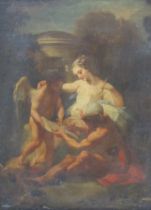 FOLLOWER OF BENEDETTO LUTI (1666-1724) 'Venus, Cupid and Mercury', oil on canvas, 25 1/2 x 18 in