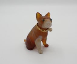 Attributed to Cartier, a carved hardstone and jewelled figure of a French Bulldog, early 20th