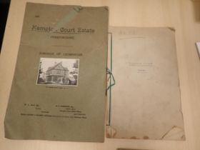 Sale Particulars with plan of Hampton Court Estate, 1907, Sale Catalogue of Hampton Court,